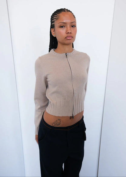 Geel Dennis Zip Cardigan