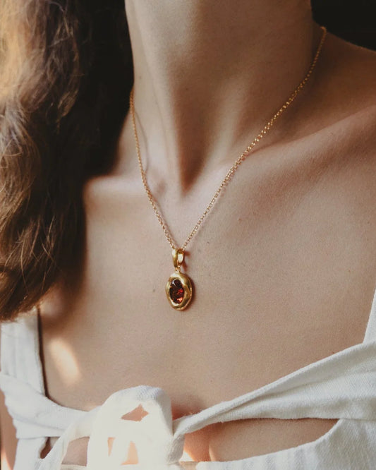 Aurelia Golden Nectar Necklace – Green Amber